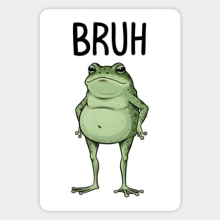Cute Frog Serving Big Bruh Energy fun design Magnet